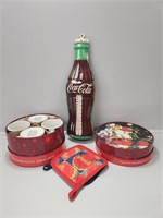 Coca Cola Thermometer, Coke Salad Plates, Coke
