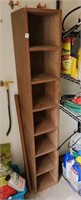 Wood shelf, sturdy, 5.5' T x 11"W, contents not
