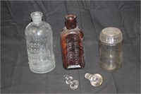 Lot of 3 Nice Antique Bottles & Stoppers