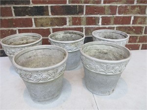 5 - 7" White Flower Pots