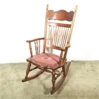 Pressed Back Rocker with Needlepoint Seat