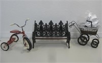 Doll Bench, Tricycle & Buggy See Info