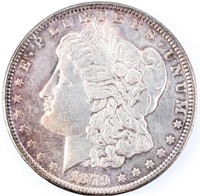 Coin 1879-S Morgan Silver Dollar AU-Unc