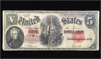 1907 $5 Andrew Jackson Wood Chopper Note