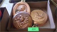 COPPER & COPPER PLATED MOLDS- SUNFLOWER, ROOSTER>>
