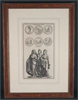 3 engravings: De Montfaucon + Pietro Antonio Pazzi