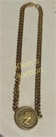 queen elizabeth 1957 half penny necklace choker m