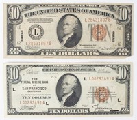 Coin 2 - $10 Federal Reserve Notes / 1929 & 1934