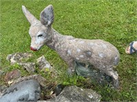 CEMENT DEER LAWN ORNAMENT