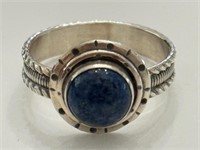 NICE STERLING SILVER BLUE LAPIS RING
