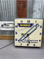 MONROE ELECTRIC CLOCK, NOT WORKING, 16X16"