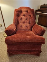 VINTAGE UPHOLSTERED SWIVEL ROCKING CHAIR