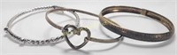 (3) Marked Sterling Silver Bracelets