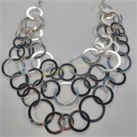 Marked 925 Silver Circle Design Necklace