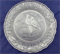 Imperial Glass “2 Turtle Doves” Christmas Plate