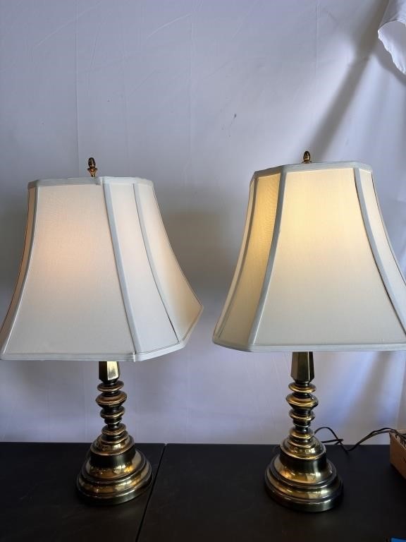 2 Brass Lamps - 27" Tall