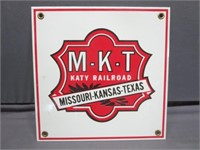 M K T Katy Railroad Heavy Metal Sign
