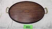 Wood Tray w/ Brass Handles