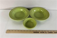 (3) Green Fiesta Bowls