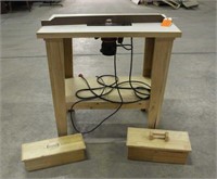 Router & Router Table, (2) Wood Toolboxes of