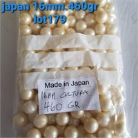 JAPAN VTG 16MM CULTURA 1-HOLE PEARLS  460 G