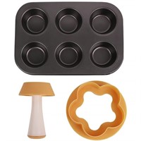 P221  Booyoo 6 Cup Cake Mold Cookie Tray - 2Pcs