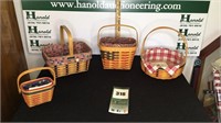 4-Longaberger Red and Blue Baskets