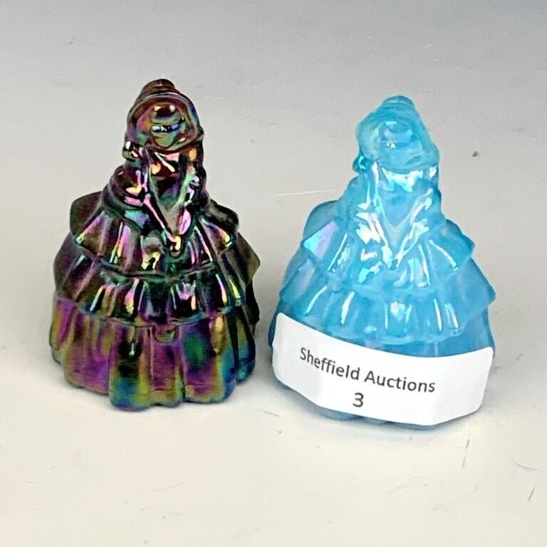 Boyd Amber & Blue Southern Bell Figurine Lot