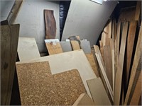 Plywood and scrap wood. All the sheets and pieces