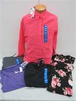 5 WOMEN'S TOPS & 1 PAIR OF BOTTOMS (SIZE L)