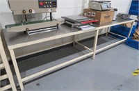 Custom 118" x 29.5" Stainless Steel Top Table