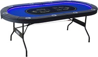 BARRINGTON 10-Player Poker Table with Inlaid LEDs