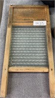 Vintage Wooden and Glass Washboard.