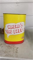 Wendy’s where’s the beef garbage can