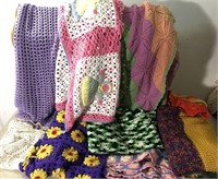 Vintage Crochet Blankets Granny Square Daisy