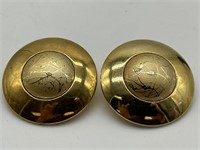 Vintage German Gold Tone MCM Style Earrings