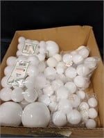 Tote of Styrofoam forms and balls