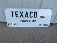 Texaco Phillips Porcelain Sign Oil Well Lease