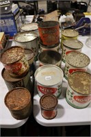 LOT OF ASSORTED HONEY TINS AND PAILS