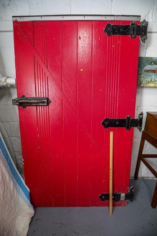 Vintage Cooler Door With Amazing Hinges & Latch