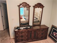 Vintage Long Dresser with Mirrors