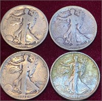 1918 P, D & S Liberty Standing Half Dollar Coins