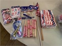 patriotic flags, 6 doz mini flags, pencils , car