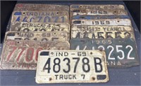 (F) Indiana License Plates Years Range 1963-1969