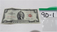 1953 Two Dollar Bill Red Seal