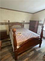 3 Piece Pine Bedroom Suit - Queen Size Bed -