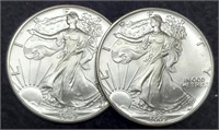 (2) 1992 Silver Eagles