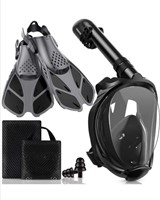 New (Size L/XL) Mask Fins Snorkel Set for Adults,