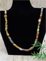 AFRICAN TRADE BEAD NECKLACE ROCK STONE LAPIDARY SP