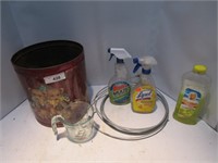 LOT: PYREX MEASURING CUP; CLEANER; MISC